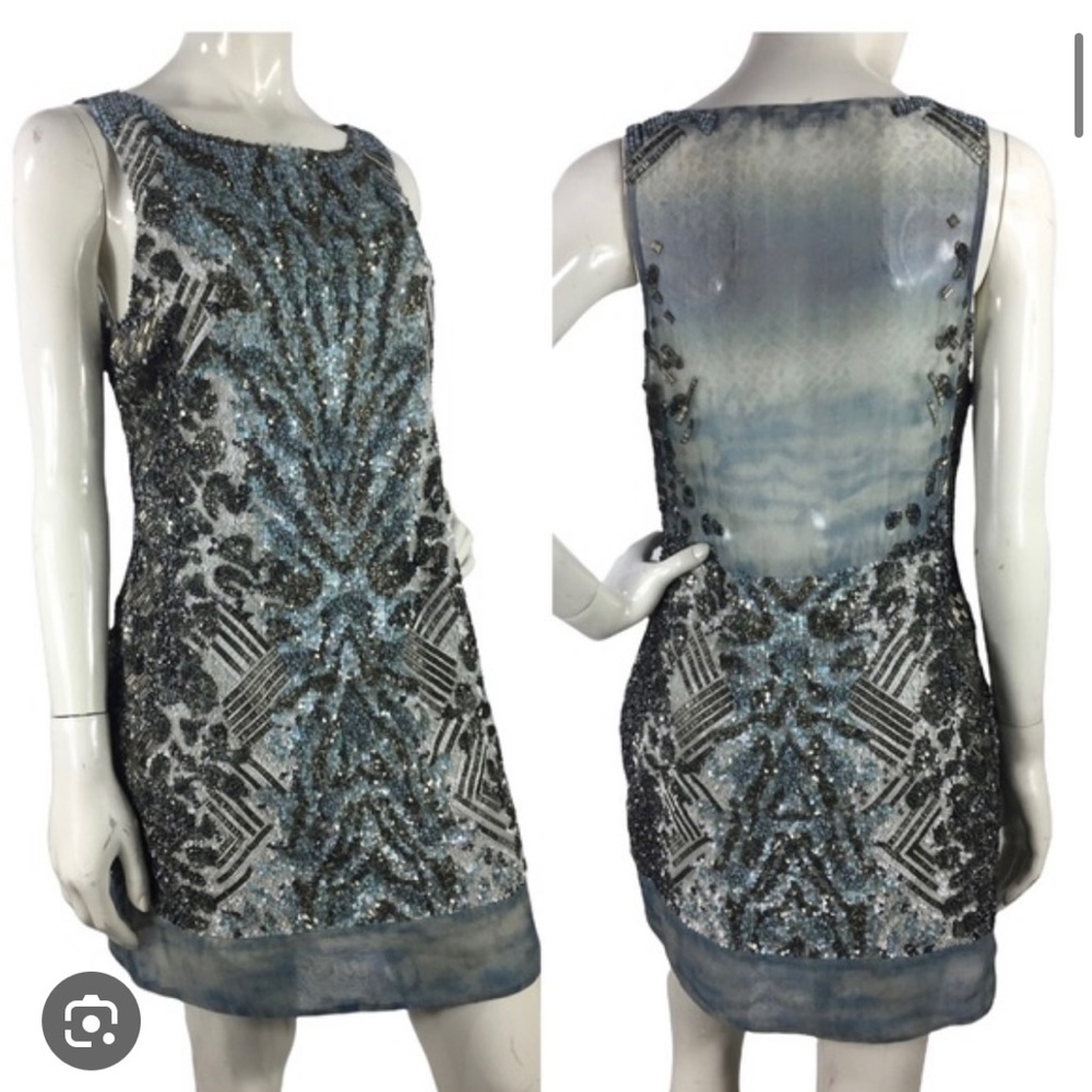 ALL SAINTS GREY SEQUIN DRESS NEW YEAR’S EVE US 4